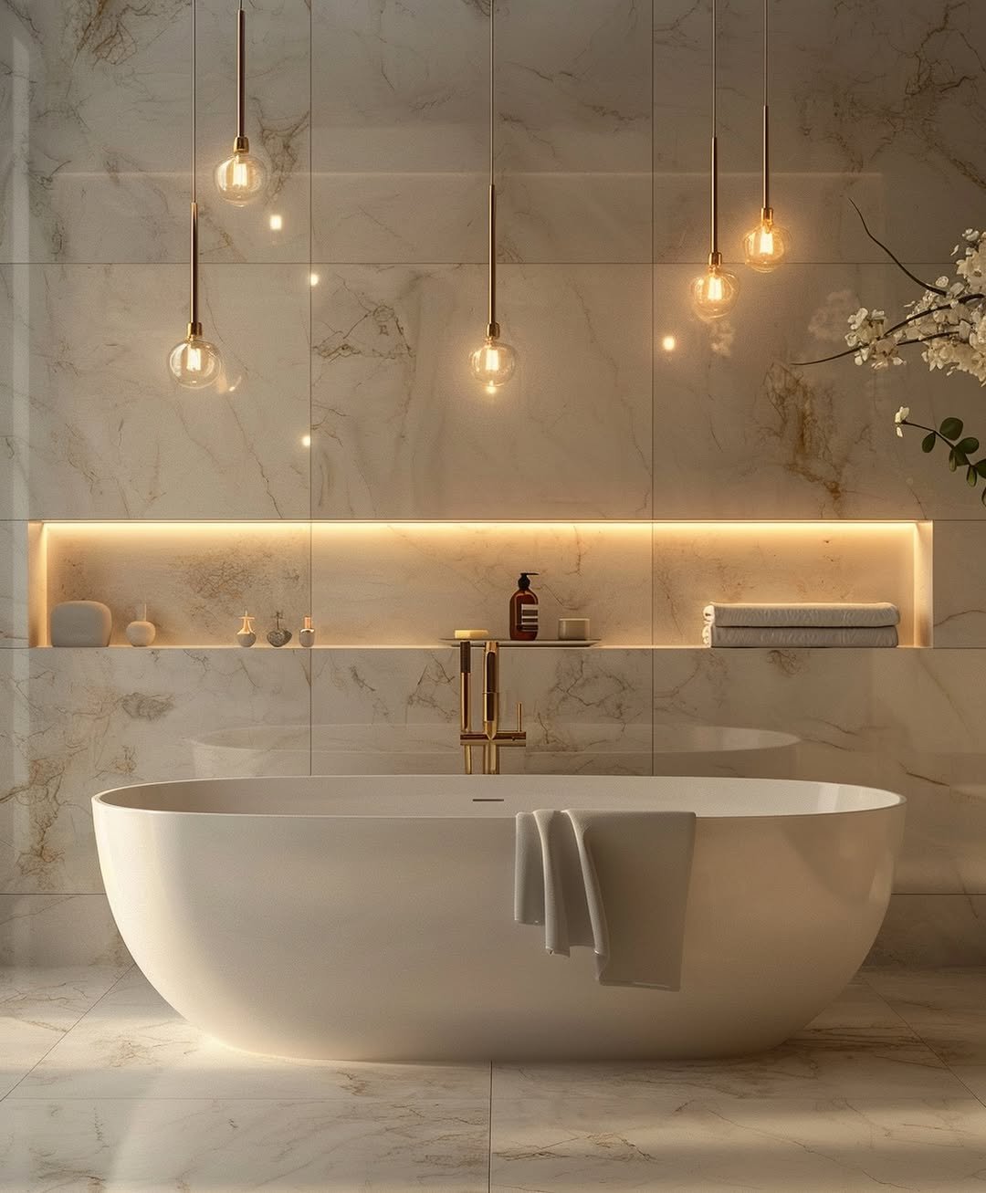 bathroom renovation with large tiles 
